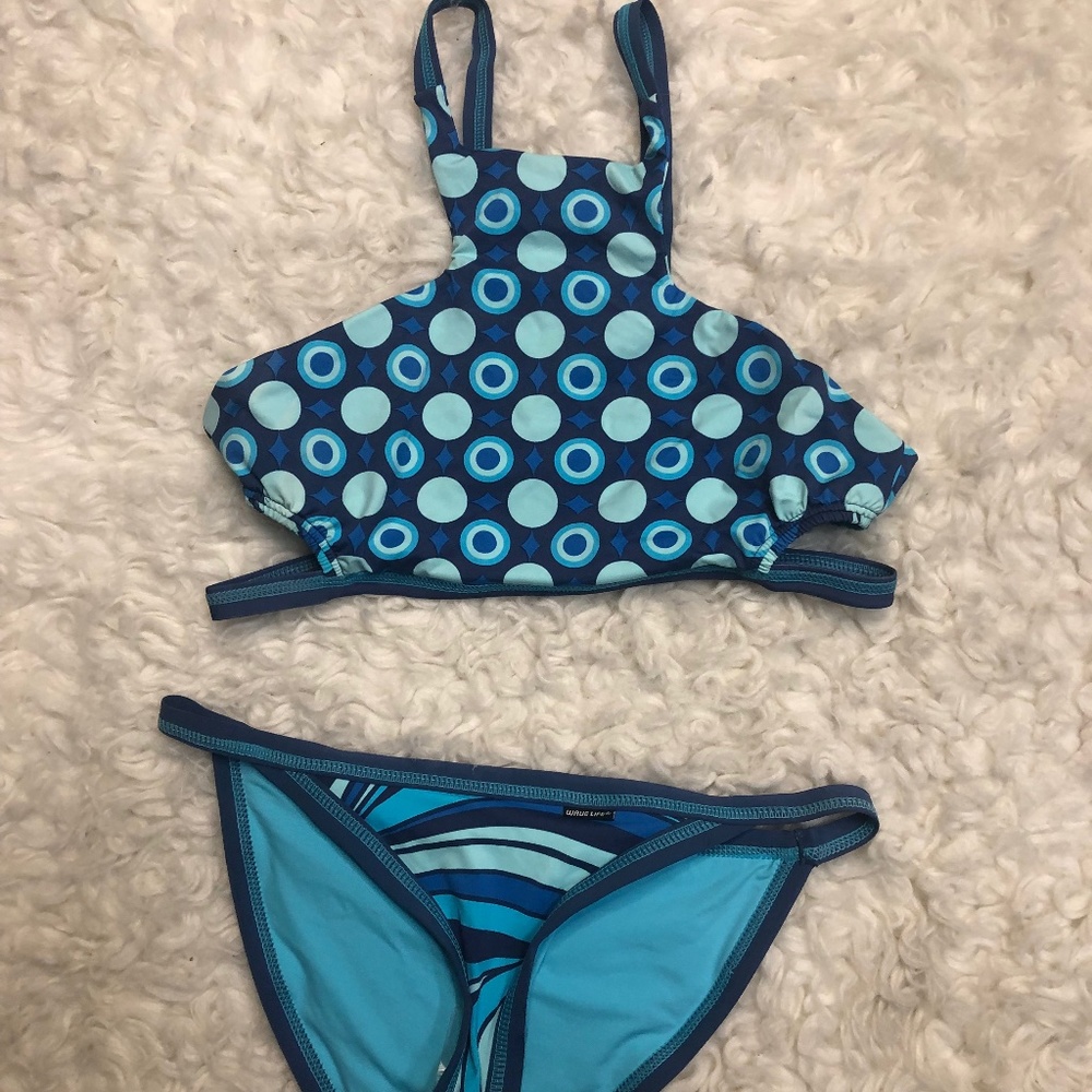 Kids 2-Piece Reversible Wave Life Bathing Suit NWT